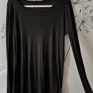 Haider Ackermann Long Sleeve Top – Washed Charcoal with Green Undertone